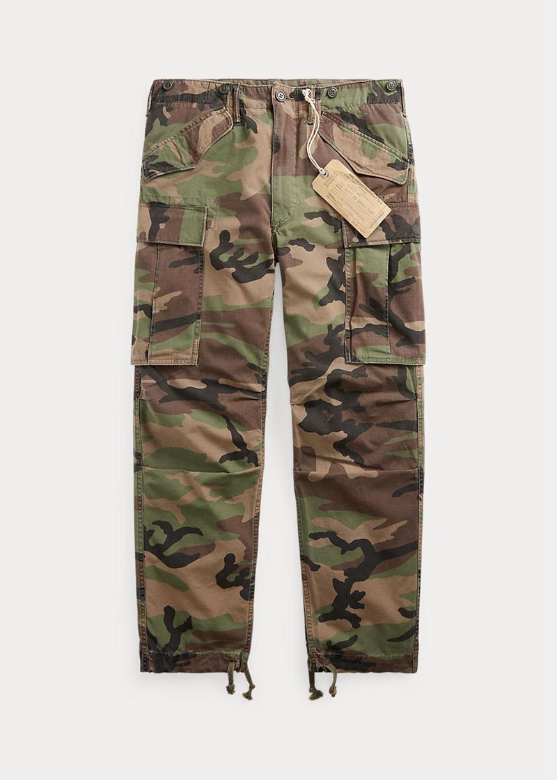 Pantalones RRL Hombre Camo Ripstop Cargo Chile Verde Oliva CBWQR-4093